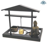 Jardin zen miniature avec bouddha