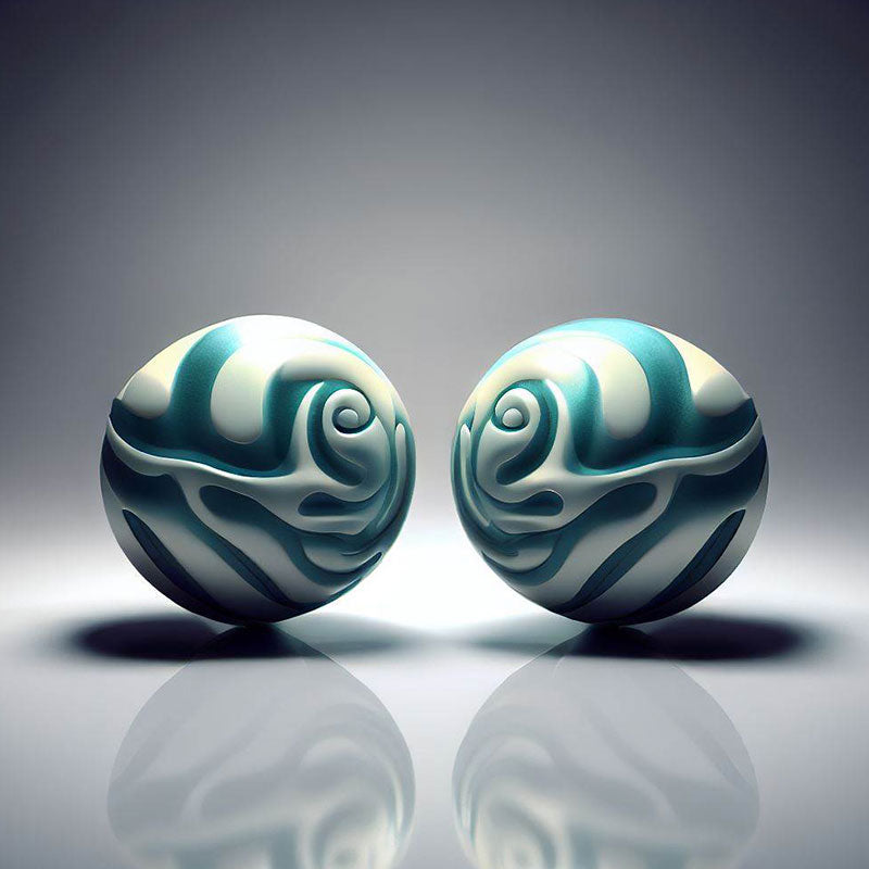 3 Boules De Santé Chinoises Qi Gong - Boules De Relaxation Anti-stress En Métal Argenté - Design XXème