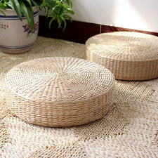 Coussin de Méditation Tatami en Paille Tissée à la Main