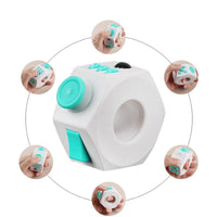 Fidget cube anneaux 6 faces turquoise