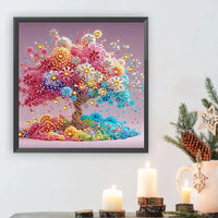 Tableau diamant arbre de vie multicolores