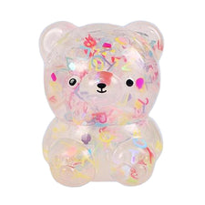 Balle antistress Super nounours à paillettes rose