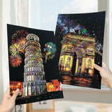 Kit Scratch Art City Night 4 Tableaux Créatifs Anti-Stress