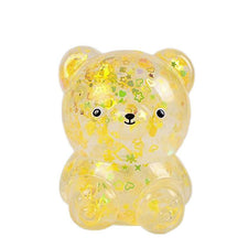 Balle antistress Super nounours à paillettes jaune