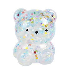 Balle antistress Super nounours à paillettes bleu