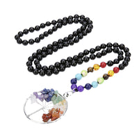 Collier Mala de prière 7 Chakra en Onyx 