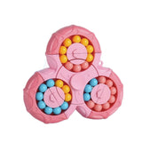 Cube magique rotatif tricolores rose