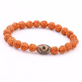 Bracelet en graines de Rudraksha naturelles et œil de Dzi