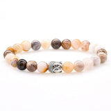 Bracelets multi couleurs en pierres naturelles d’Onyx et tête de Bouddha