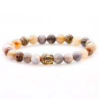 Bracelets multi couleurs en pierres naturelles d’Onyx et tête de Bouddha