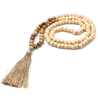 Collier de méditation en bois et pierre naturelle 