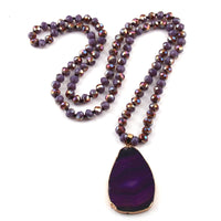 Collier pendentif en pierre d'agate