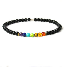 Collier chakras en Onyx noir 