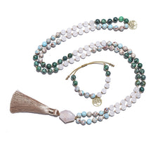 Chapelet Mala en Jade blanc