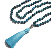 Mala de méditation en pierre bleue 