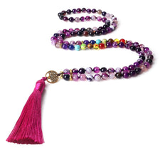 Collier de prière en pierre d'agate