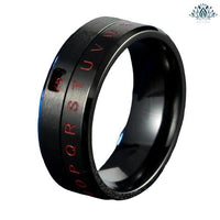 Bague anti-stress acier alphabet