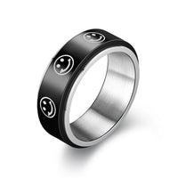 Bague anti-stress noire tournante