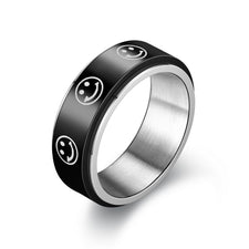 Bague anti-stress noire tournante