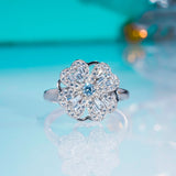 Bague rotative coeur floral