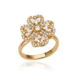 Bague rotative coeur floral