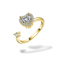 Bague rotative cœur ornementée