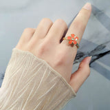 Bague rotative anti-stress Fleur