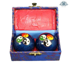 Boules chinoise yin yang bleu