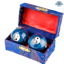 Boules chinoises bleu Yin Yang