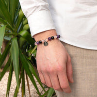 Bracelet Quartz Rose Améthyste et Onyx Noir