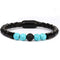Bracelet Stress Cuir Turquoise }