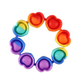 Bracelet Pop It Rainbow en forme de Cœur