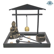 Jardin zen miniature avec bouddha