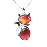 Pendentif en forme de chat en Acier Inoxydable et Pierre Naturelle