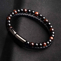 Bracelet Cuir Anti-Stress Rouge