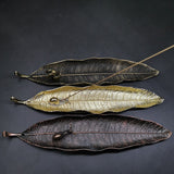 Porte Encens Feuille d'or Zen