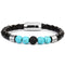 Bracelet Stress Cuir Turquoise }