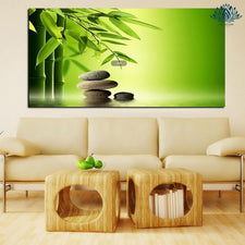 Tableau zen bambou galets